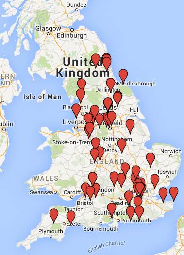 Participants on the map...