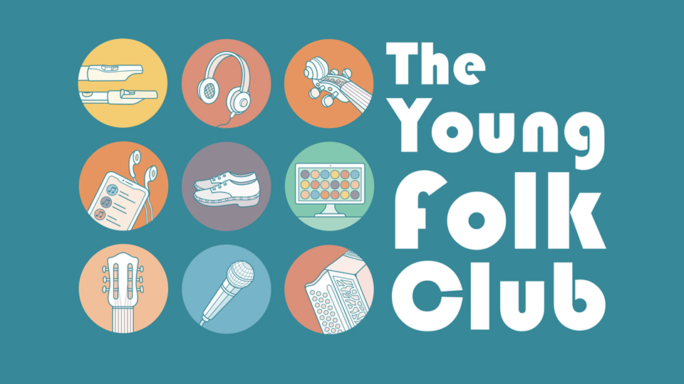 illustration for Young Folk Club: multi-coloured icons
