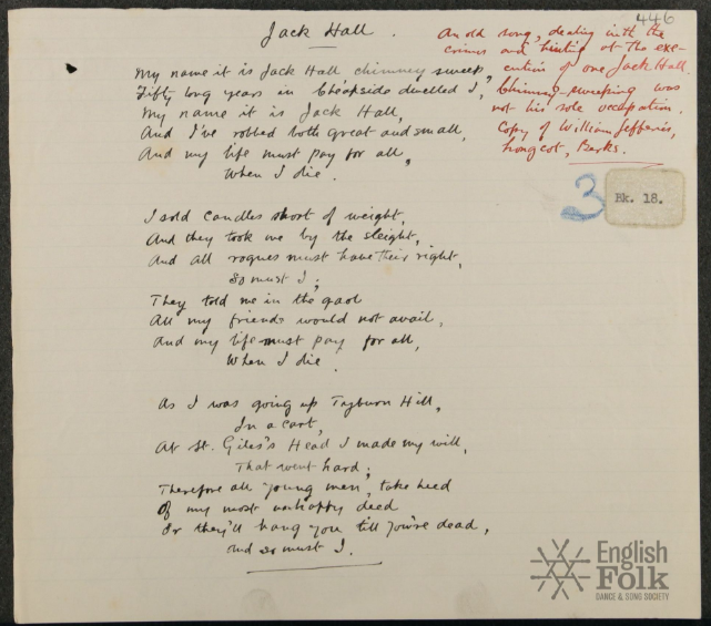 Jack Hall Alfred Williams Folk Song Collection