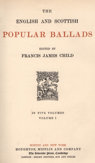 The front cover of a book of ballads.